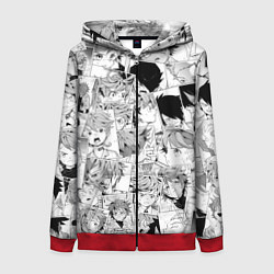 Толстовка на молнии женская Обещанный Неверленд pattern, цвет: 3D-красный