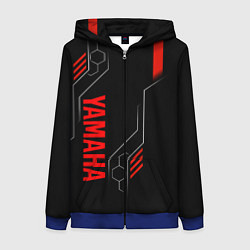 Толстовка на молнии женская YAMAHA - ТЕХНОЛОГИИ КРАСНЫЙ, цвет: 3D-синий