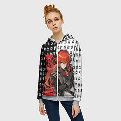 Толстовка на молнии женская DILUC - ДИЛЮК ГЕНШИН ИМПАКТ, цвет: 3D-меланж — фото 2