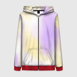 Женская толстовка на молнии Акварельный принт с желтым и фиолетовым цветами