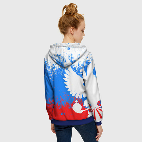 Женская толстовка на молнии Я русский герб / 3D-Синий – фото 4