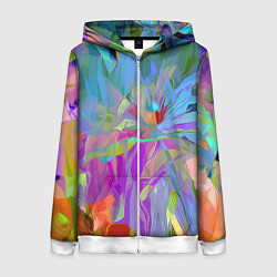 Толстовка на молнии женская Abstract color pattern Summer 2022, цвет: 3D-белый