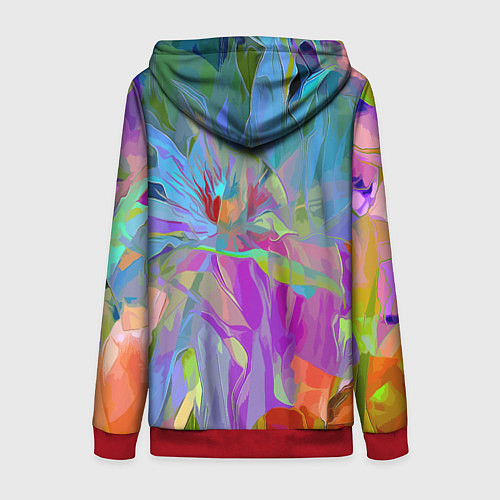 Женская толстовка на молнии Abstract color pattern Summer 2022 / 3D-Красный – фото 2
