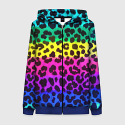 Женская толстовка на молнии Leopard Pattern Neon