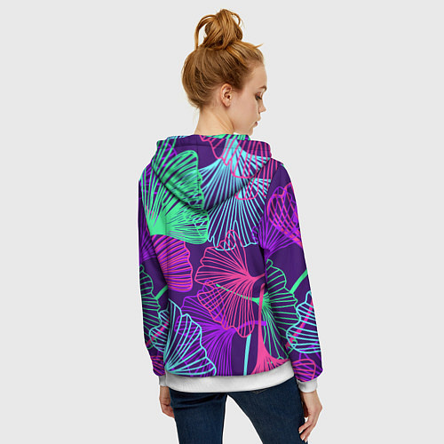 Женская толстовка на молнии Neon color pattern Fashion 2023 / 3D-Белый – фото 4