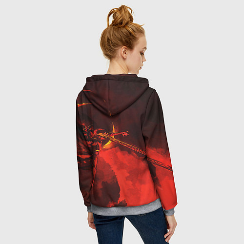 Женская толстовка на молнии MALENIA - ELDEN RING ЕЛДЕН РИНГ / 3D-Меланж – фото 4