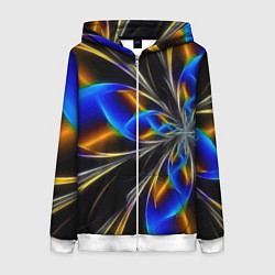 Толстовка на молнии женская Neon vanguard pattern Fashion 2023, цвет: 3D-белый