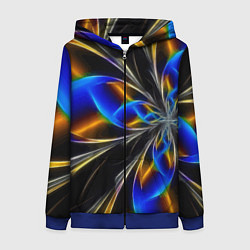 Толстовка на молнии женская Neon vanguard pattern Fashion 2023, цвет: 3D-синий
