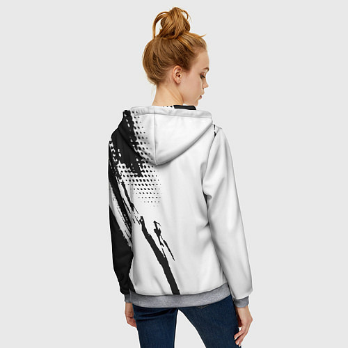 Женская толстовка на молнии The prodigy - логотип / 3D-Меланж – фото 4