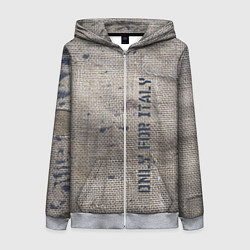 Женская толстовка на молнии Only for Italy Мешковина Авангард Hype