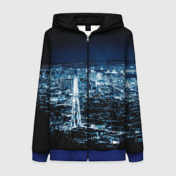 Женская толстовка на молнии Ночной город night city