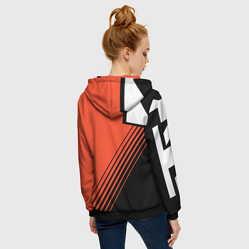 Женская толстовка на молнии FOX X KTM Сollaboration / 3D-Черный – фото 4