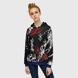 Толстовка на молнии женская BERSERK BLACK MASK - БЕРСЕРК ЧЁРНАЯ МАСКА, цвет: 3D-синий — фото 2