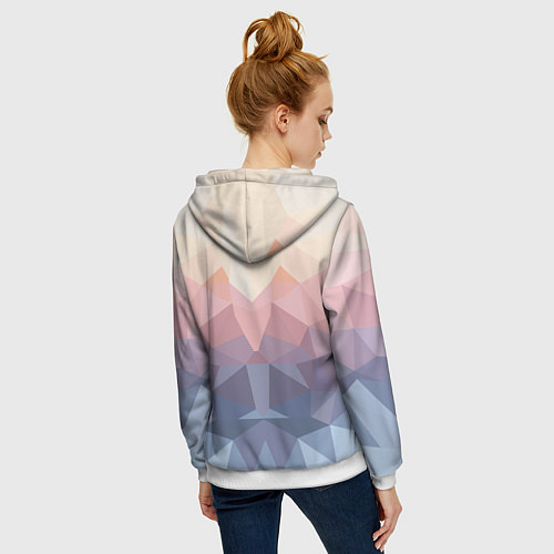 Женская толстовка на молнии Полигональная свежесть 2022 / 3D-Белый – фото 4