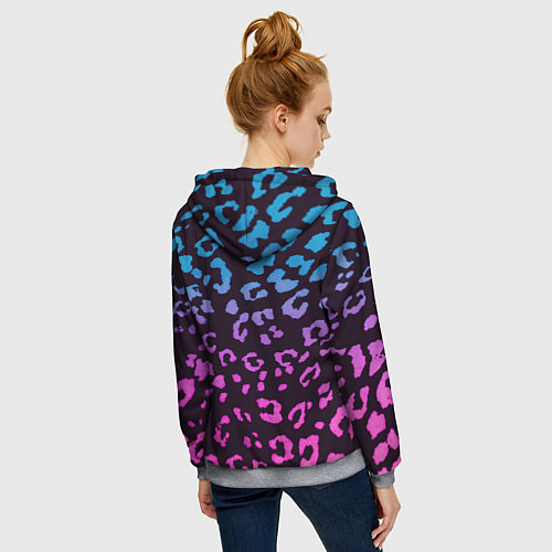 Женская толстовка на молнии Леопардовый градиент / 3D-Меланж – фото 4