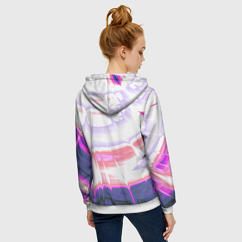 Женская толстовка на молнии Тай-дай Абстракция Tie-Dye / 3D-Белый – фото 4