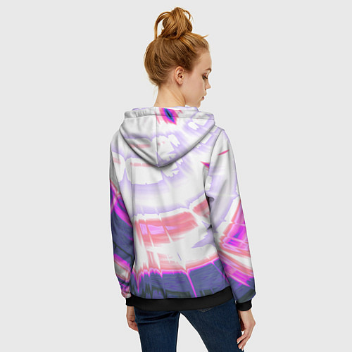 Женская толстовка на молнии Тай-дай Абстракция Tie-Dye / 3D-Черный – фото 4