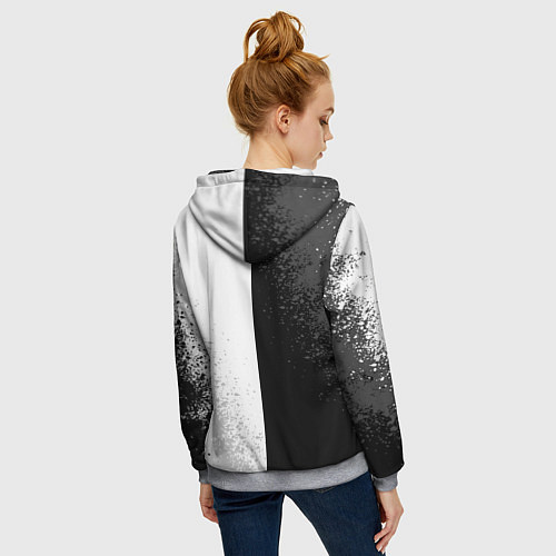 Женская толстовка на молнии FAIRY TAIL BLACK AND WHITE LOGO / 3D-Меланж – фото 4