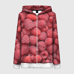 Толстовка на молнии женская Малина - ягоды, цвет: 3D-белый