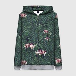 Толстовка на молнии женская Цветы Жимолости, цвет: 3D-меланж