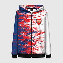 Толстовка на молнии женская Arsenal fc арсенал фк texture, цвет: 3D-черный