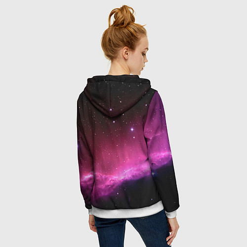 Женская толстовка на молнии Night Nebula / 3D-Белый – фото 4