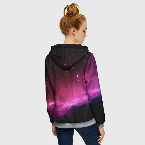 Женская толстовка на молнии Night Nebula / 3D-Меланж – фото 4