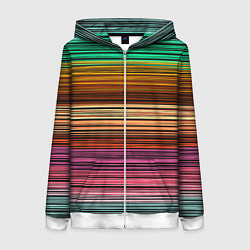 Женская толстовка на молнии Multicolored thin stripes Разноцветные полосы