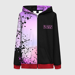 Толстовка на молнии женская BLACKPINK HALF COLORS, цвет: 3D-красный