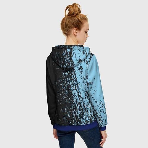 Женская толстовка на молнии Manchester city манчестер сити голубые брызги / 3D-Синий – фото 4