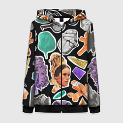 Толстовка на молнии женская Underground pattern Fashion trend, цвет: 3D-черный