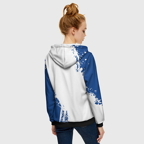 Женская толстовка на молнии Реал Мадрид краска / 3D-Черный – фото 4