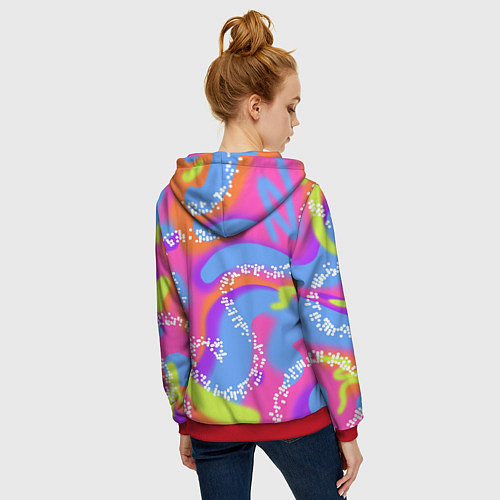 Женская толстовка на молнии Барби и Кен паттерн костюм / 3D-Красный – фото 4