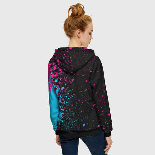 Женская толстовка на молнии Liverpool Neon Gradient / 3D-Черный – фото 4