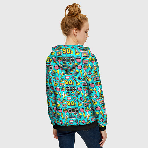 Женская толстовка на молнии THE NINETIES / 3D-Черный – фото 4