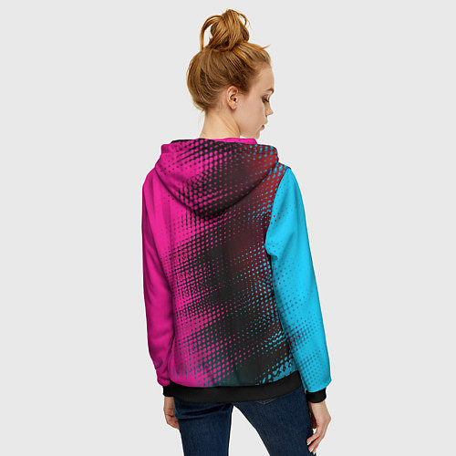 Женская толстовка на молнии Great Wall Neon Gradient FS / 3D-Черный – фото 4