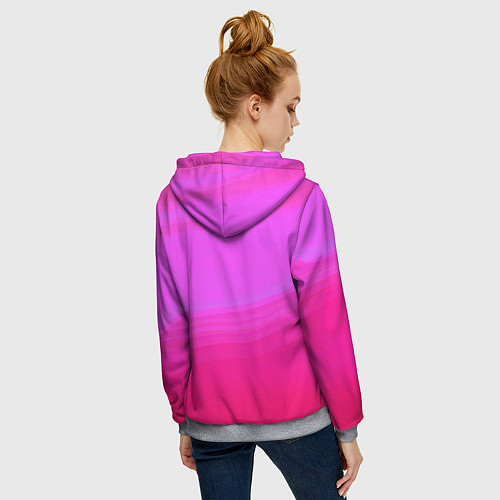 Женская толстовка на молнии Neon pink bright abstract background / 3D-Меланж – фото 4