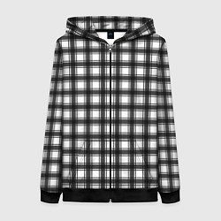 Толстовка на молнии женская Black and white trendy checkered pattern, цвет: 3D-черный