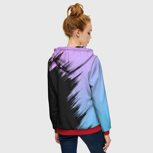 Женская толстовка на молнии Хвост феи - neon / 3D-Красный – фото 4