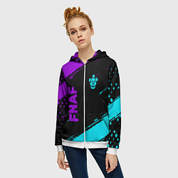 Толстовка на молнии женская Фредди - neon, цвет: 3D-белый — фото 2