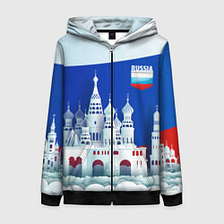 Толстовка на молнии женская Moscow: made in Russia, цвет: 3D-черный