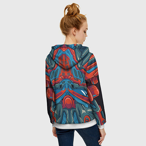 Женская толстовка на молнии Робот-монстр / 3D-Белый – фото 4