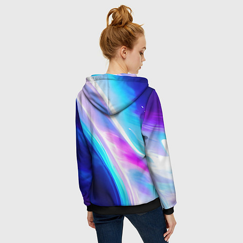 Женская толстовка на молнии Звездная вспышка / 3D-Черный – фото 4