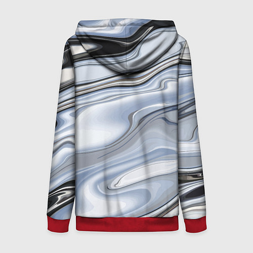 Женская толстовка на молнии Серебристая поверхность воды / 3D-Красный – фото 2