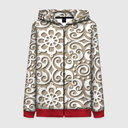 Женская толстовка на молнии Цветочный кружевной орнамент