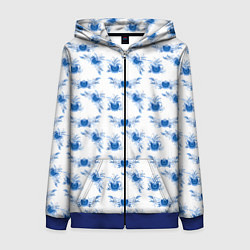 Женская толстовка на молнии Blue floral pattern