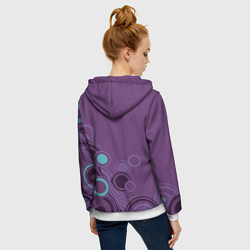 Женская толстовка на молнии Японский стиль- узорная маска / 3D-Белый – фото 4