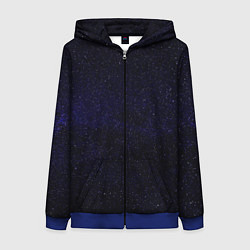Толстовка на молнии женская Молчаливые космические дали, цвет: 3D-синий