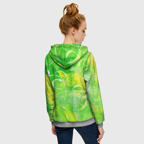 Женская толстовка на молнии Мохито освежающий / 3D-Меланж – фото 4