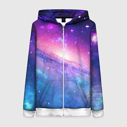 Толстовка на молнии женская Космическая воронка, цвет: 3D-белый